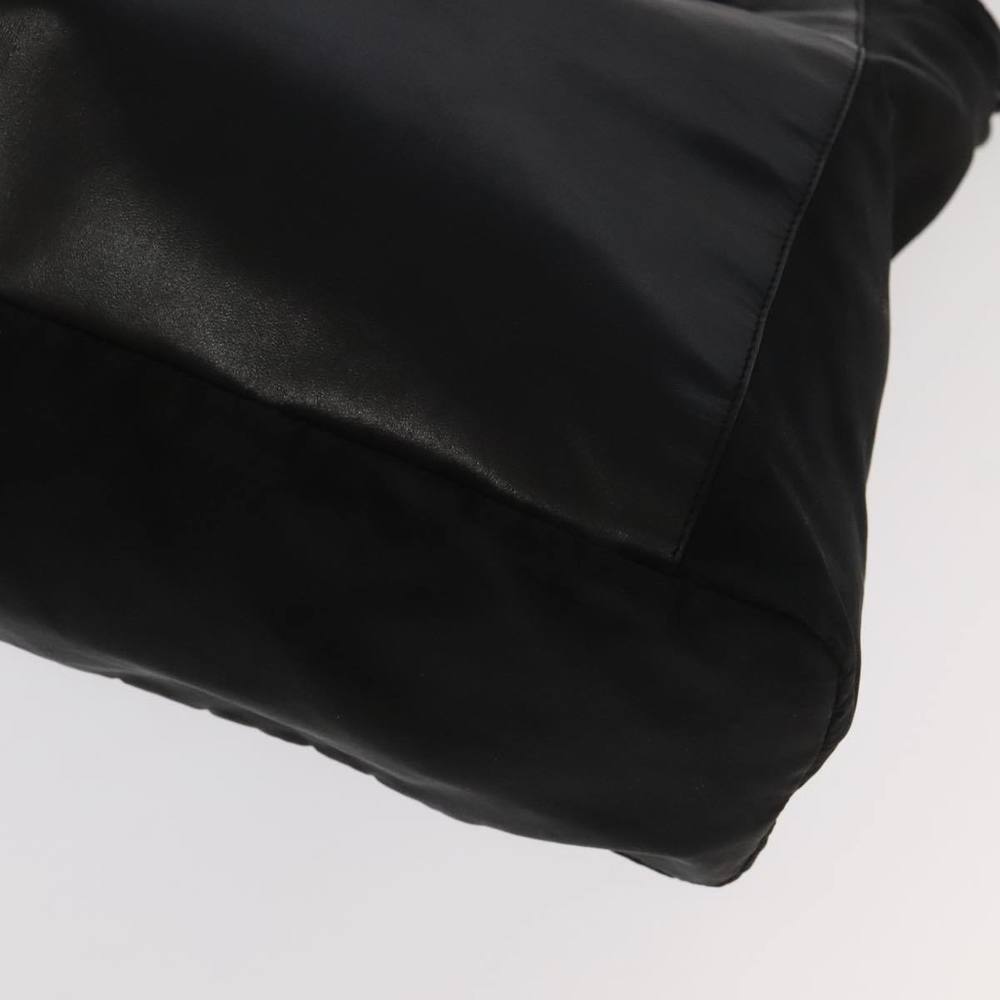 PRADA Chain Tote Bag Nylon Leather Black Auth - Picture 8 of 16